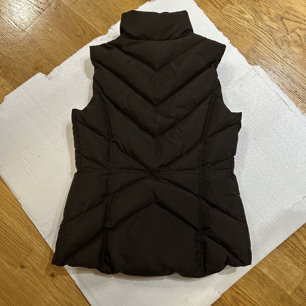 Vintage Y2K J.Crew Puffer Vest XS • Rich Brown Quilted Outdoor Winter Cabin Core - Picture 3 of 8